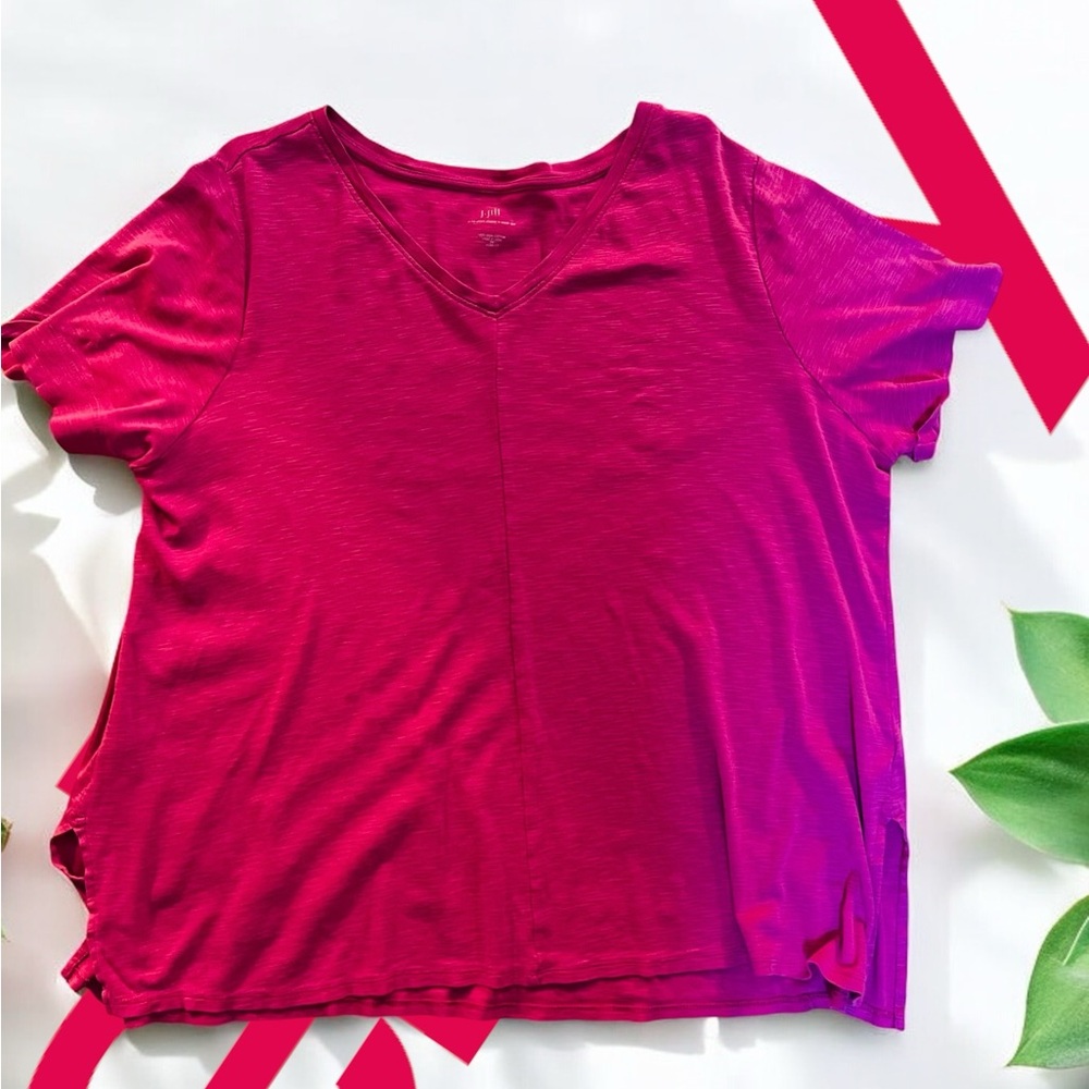 Pink V-Neck Relaxed T-Shirt